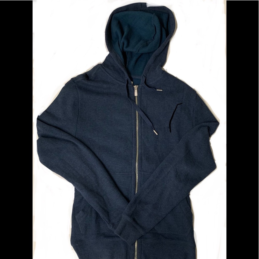 Teal hoodie long sleeve zip sweatshirt. Penguin
